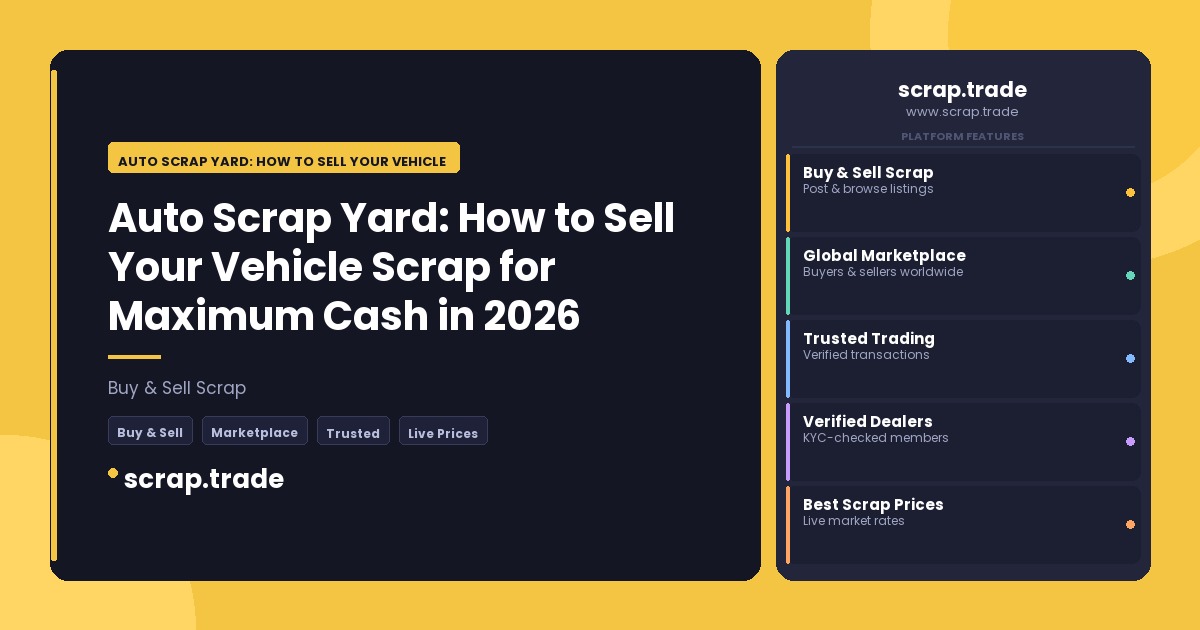 Auto Scrap Yard: How to Sell Your Vehicle Scrap for Maximum Cash in 2026 - Auto Scrap Yard: How to Sell Your Vehicle Scrap fo