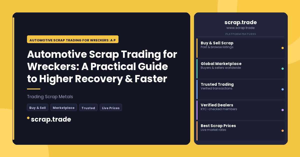 Automotive Scrap Trading for Wreckers: A Practical Guide to Higher Recovery & Faster Turnover - Automotive Scrap Trading for