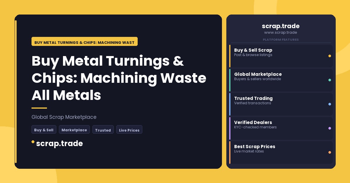 Buy Metal Turnings & Chips: Machining Waste All Metals - Buy Metal Turnings & Chips: Machining Waste All Metals