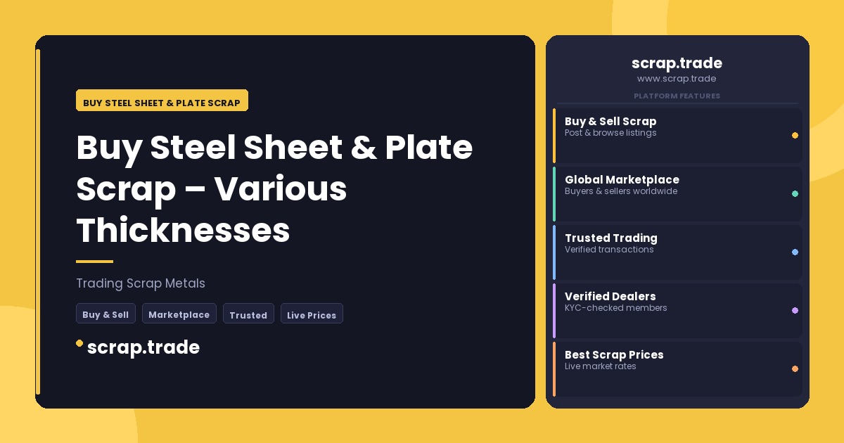Buy Steel Sheet & Plate Scrap - Buy Steel Sheet & Plate Scrap