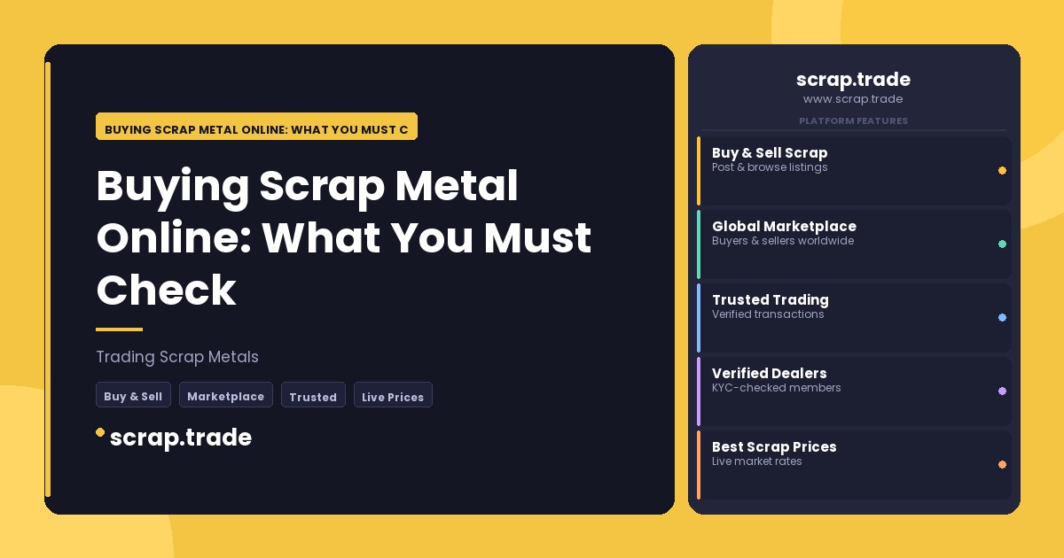 Buying Scrap Metal Online: What You Must Check - Buying Scrap Metal Online: What You Must Check