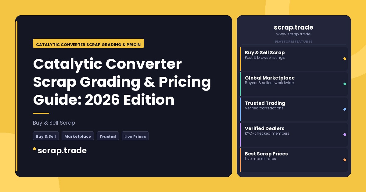 Catalytic Converter Scrap Grading & Pricing Guide: 2026 Edition - Catalytic Converter Scrap Grading & Pricing Guide: 2026 Edi