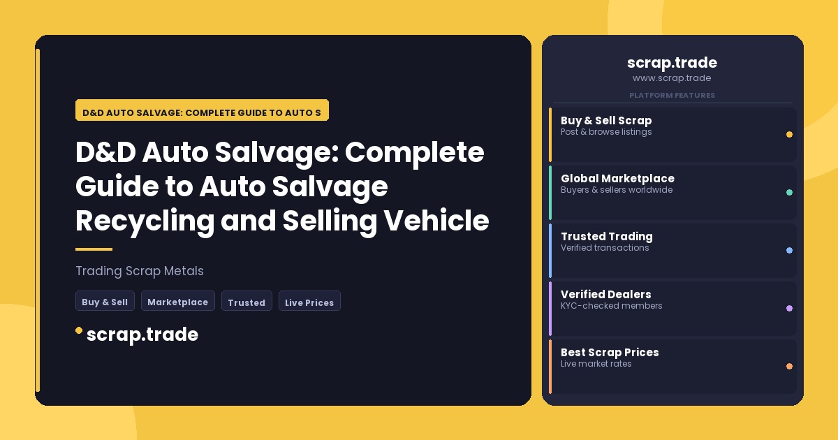 D&D Auto Salvage: Complete Guide to Auto Salvage Recycling and Selling Vehicle Scrap - D&D Auto Salvage: Complete Guide to Au