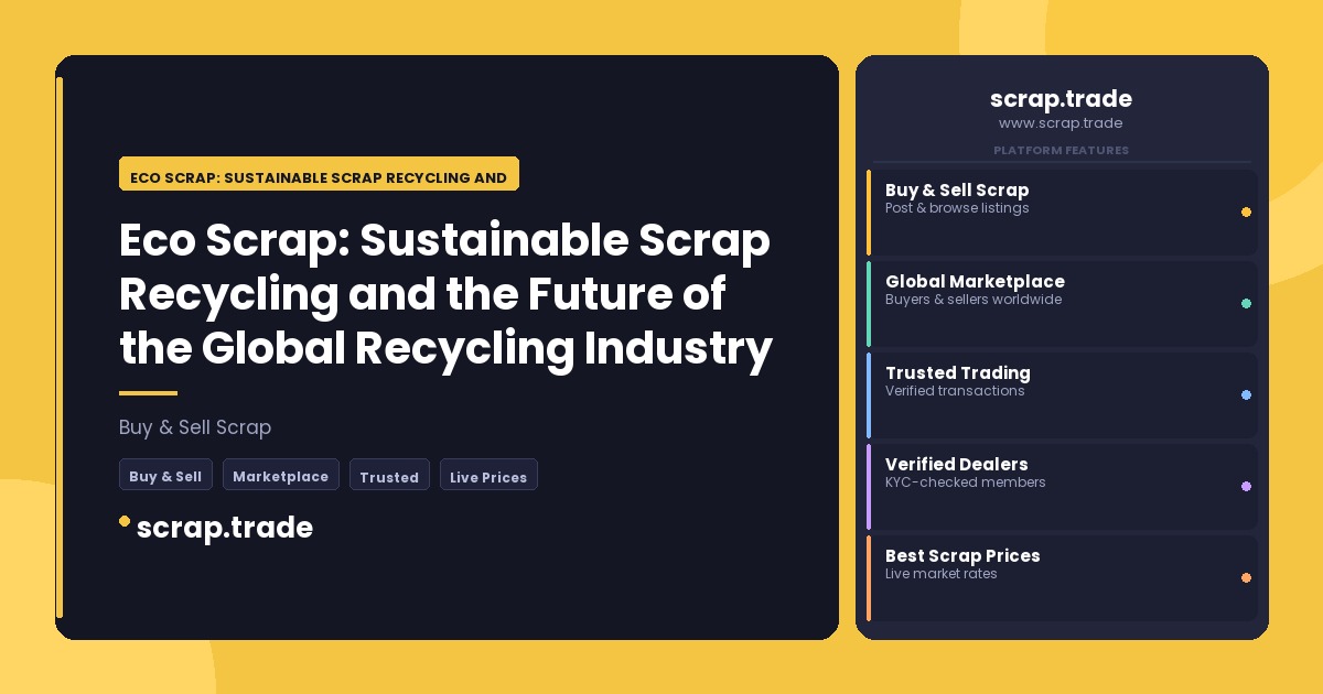 Eco Scrap: Sustainable Scrap Recycling and the Future of the Global Recycling Industry - Eco Scrap: Sustainable Scrap Recycli