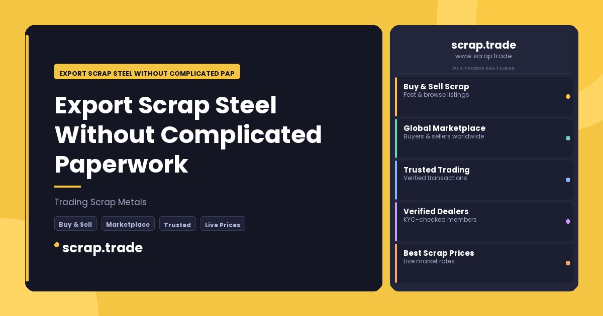 Export Scrap Steel Without Complicated Paperwork - Export Scrap Steel Without Complicated Paperwork
