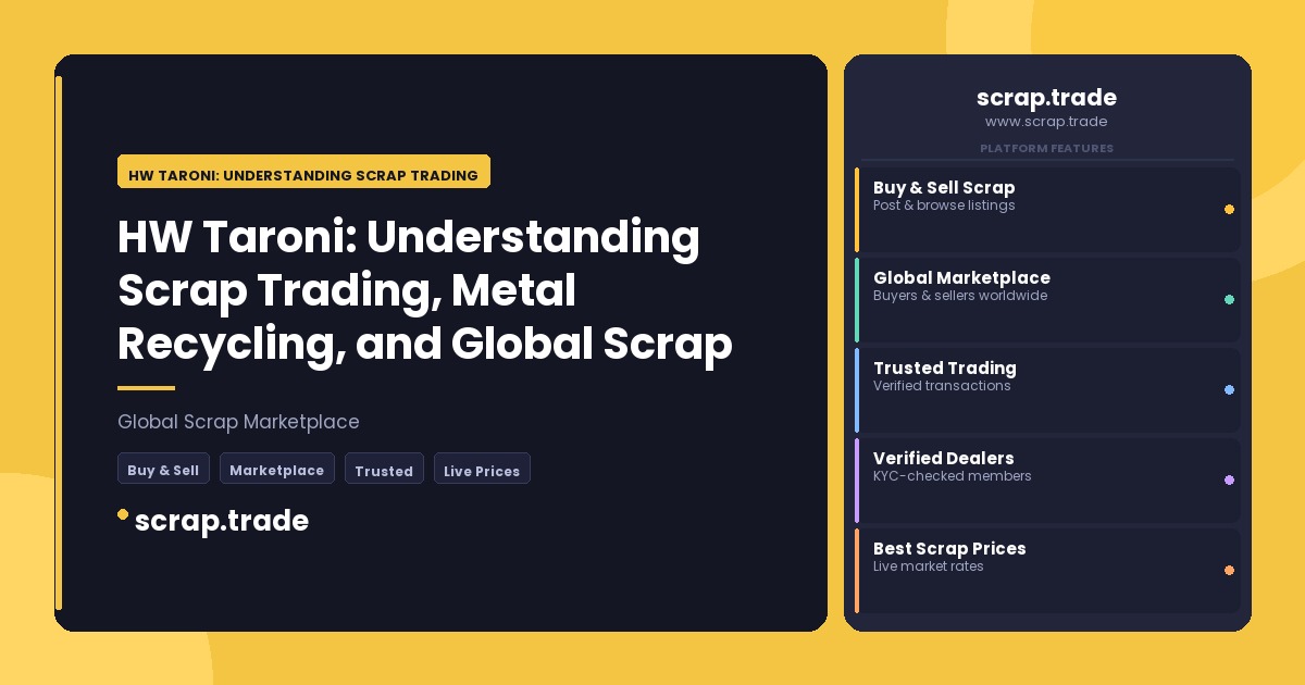 HW Taroni: Understanding Scrap Trading - HW Taroni: Understanding Scrap Trading