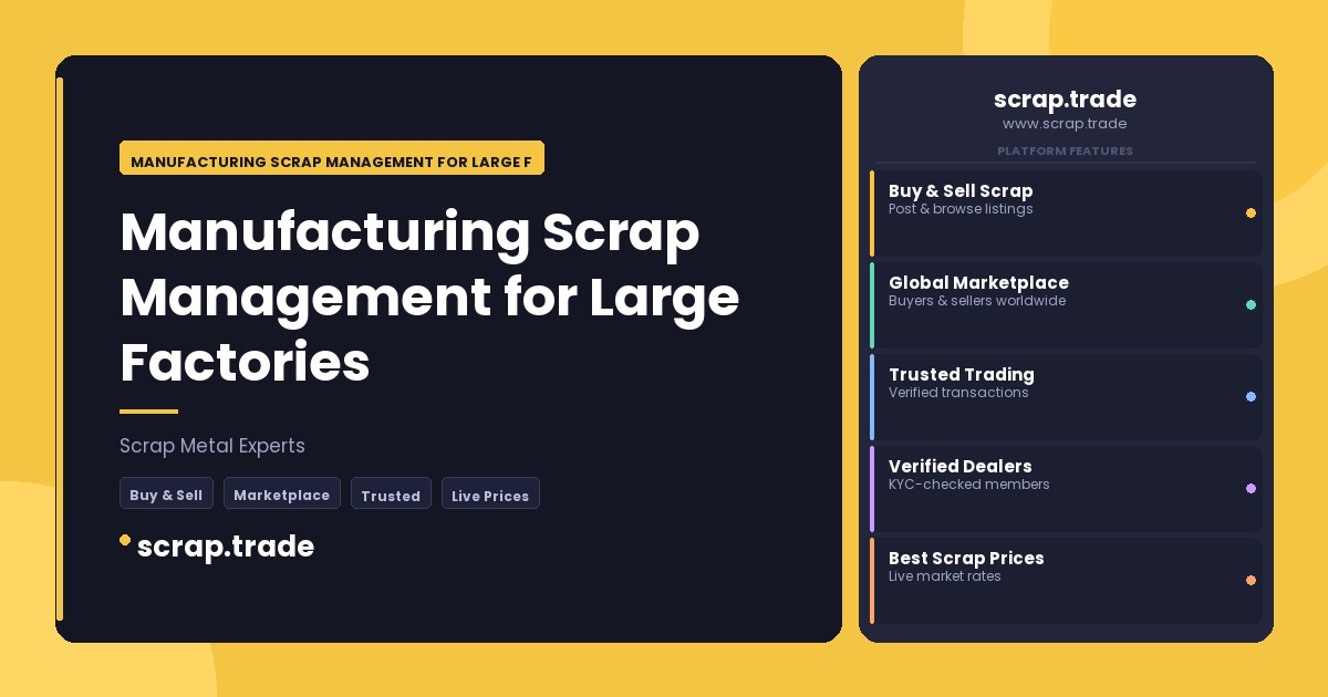 Manufacturing Scrap Management for Large Factories - Manufacturing Scrap Management for Large Factories