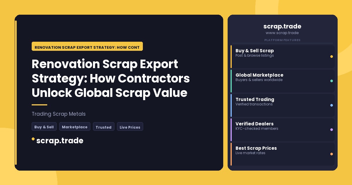 Renovation Scrap Export Strategy: How Contractors Unlock Global Scrap Value - Renovation Scrap Export Strategy: How Contracto