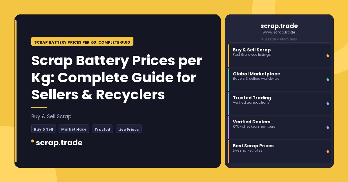 Scrap Battery Prices per Kg: Complete Guide for Sellers & Recyclers - Scrap Battery Prices per Kg: Complete Guide for Sellers