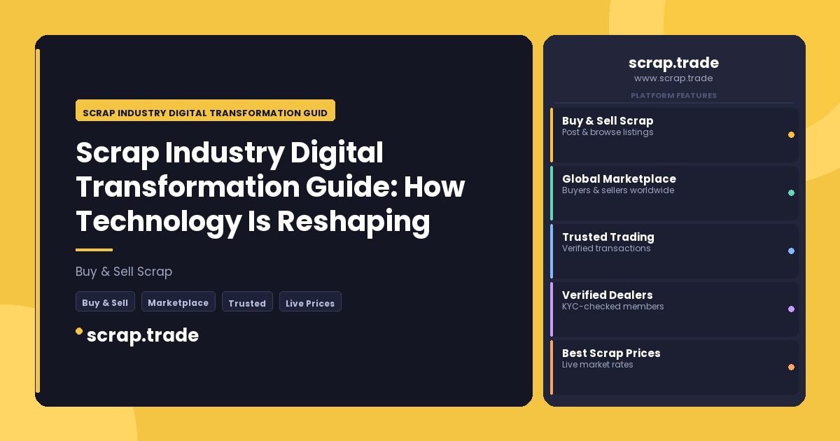 Scrap Industry Digital Transformation Guide: How Technology Is Reshaping Scrap Trading - Scrap Industry Digital Transformatio