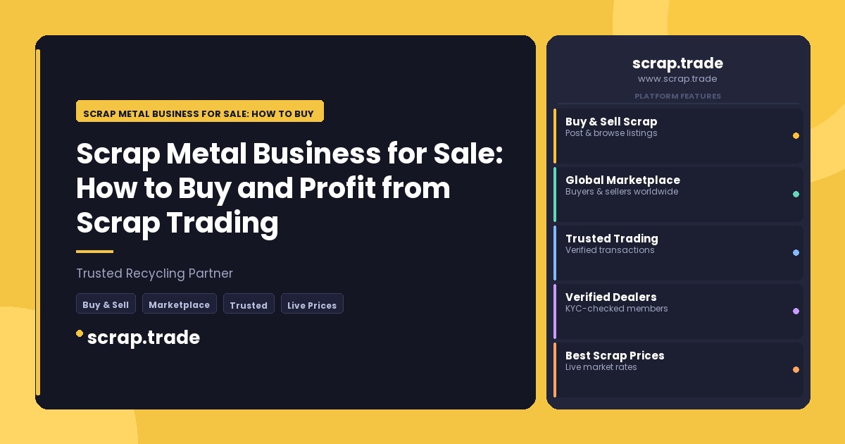 Scrap Metal Business for Sale: How to Buy and Profit from Scrap Trading - Scrap Metal Business for Sale: How to Buy and Profi