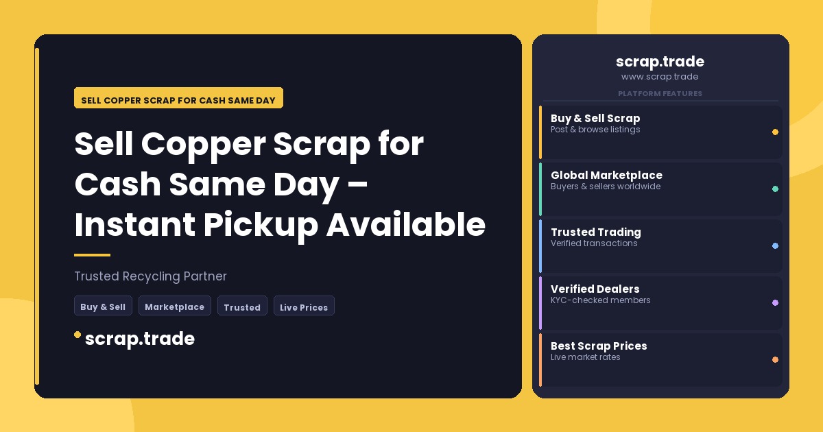 Sell Copper Scrap for Cash Same Day - Sell Copper Scrap for Cash Same Day