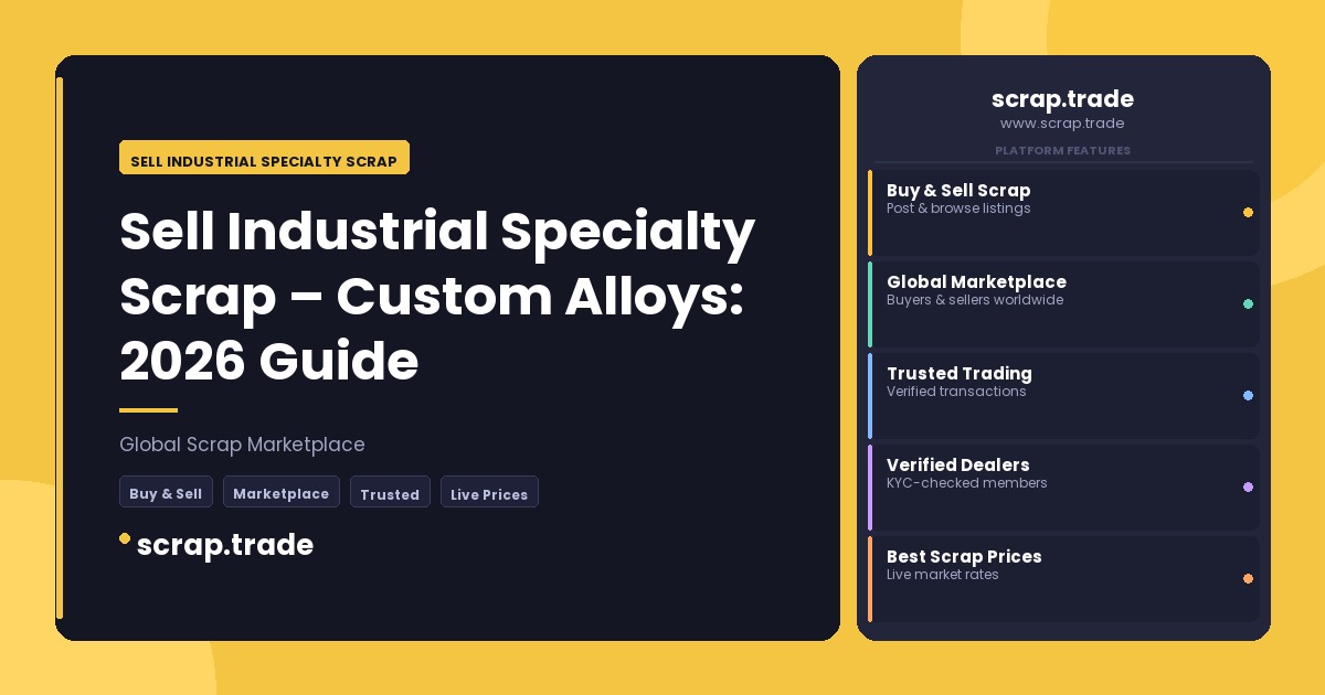 Sell Industrial Specialty Scrap - Sell Industrial Specialty Scrap