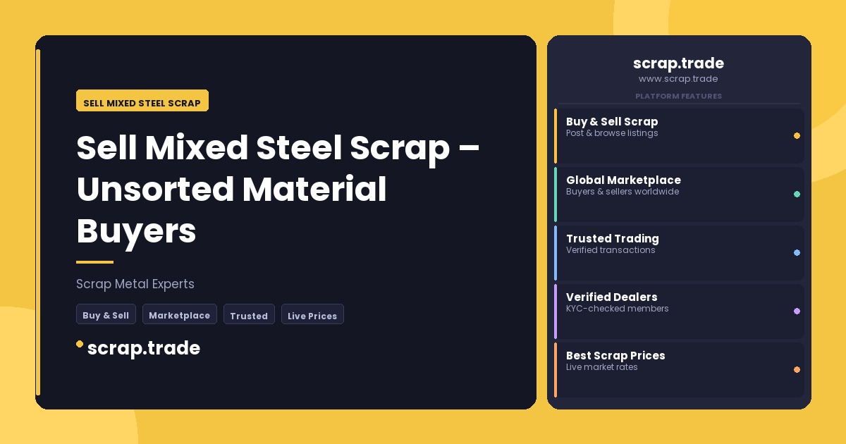 Sell Mixed Steel Scrap - Sell Mixed Steel Scrap