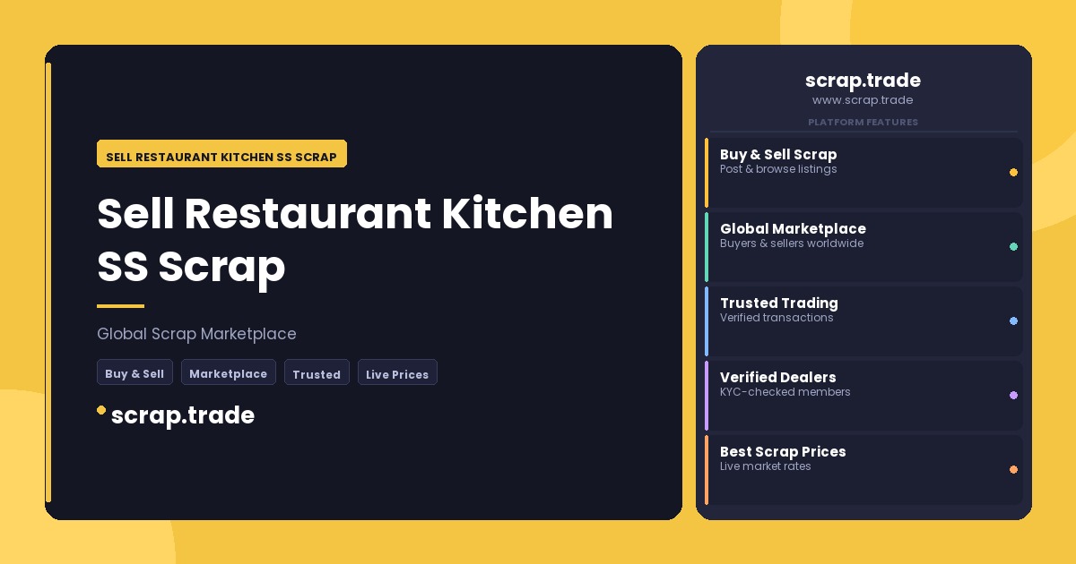 Sell Restaurant Kitchen SS Scrap - Sell Restaurant Kitchen SS Scrap